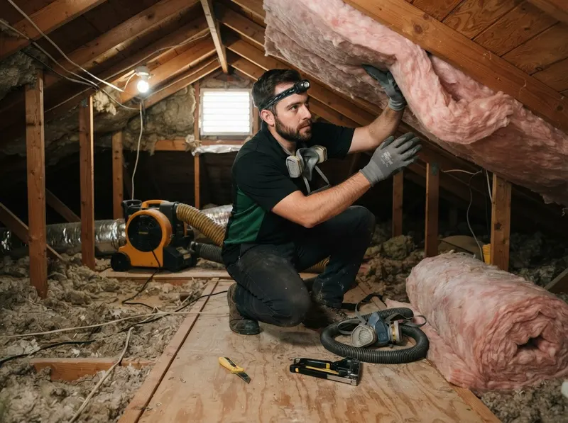 Attic Decontamination and Thermal Insulation Replacement in Los Angeles, CA